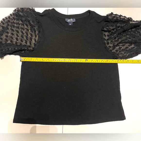 Anthropologie Maeve Woven Puff-Sleeve Top – Textured Statement Sleeve Small - Picture 5 of 6